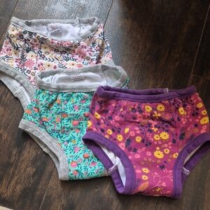 (3) BIG ELEPHANT floral Print Potty Training Pants Baby Girl Underwear 4T